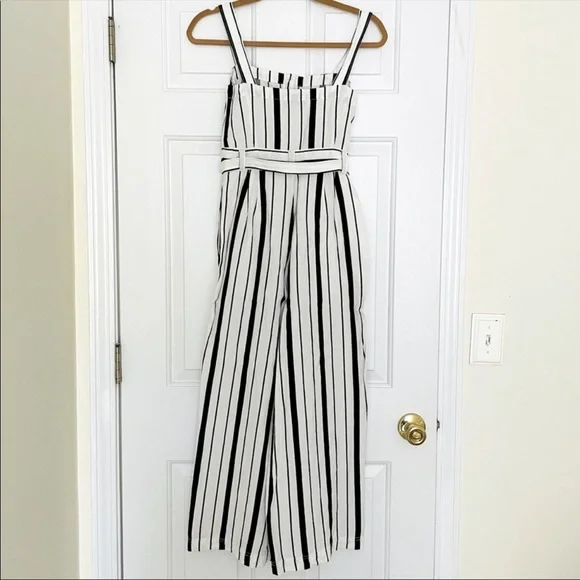 LOFT linen blend stripe jumpsuit - Picture 5 of 13